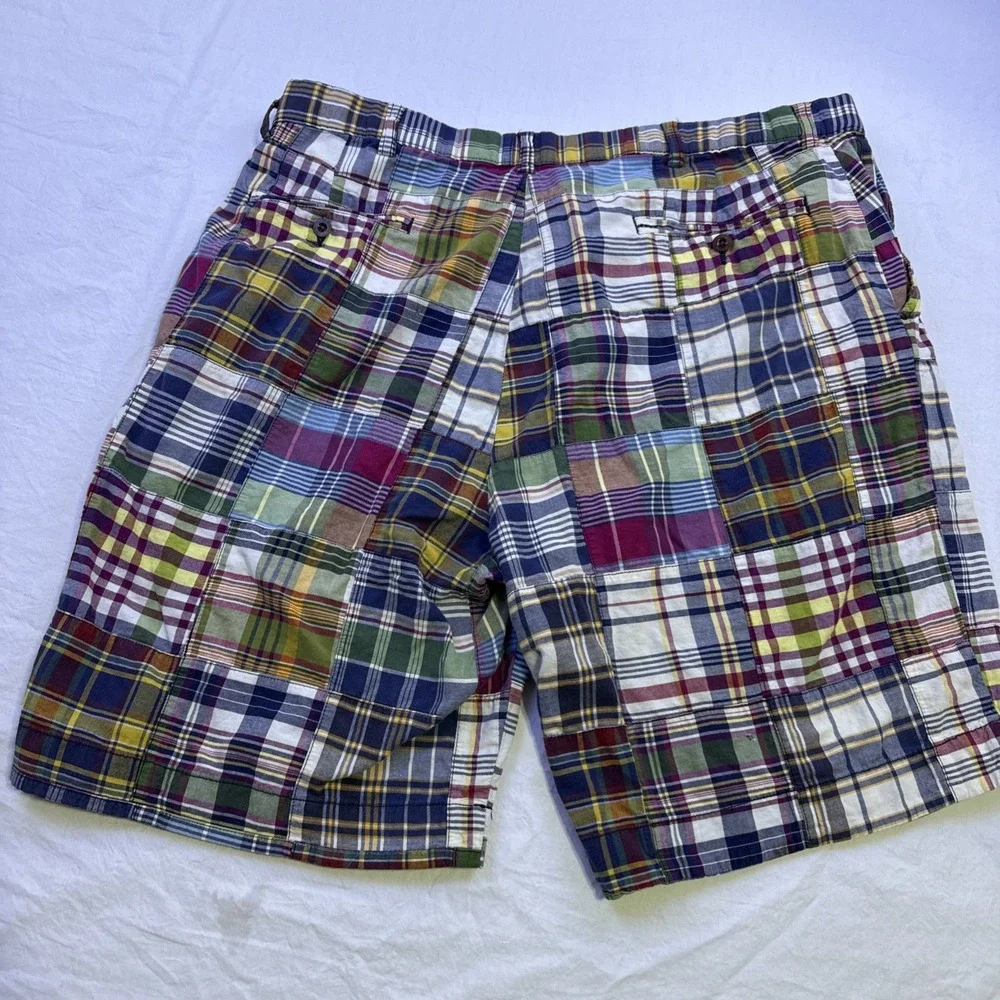 Polo Ralph Lauren Shorts Mens 38 Multicolor Madras Plaid Cargo Pockets Preppy